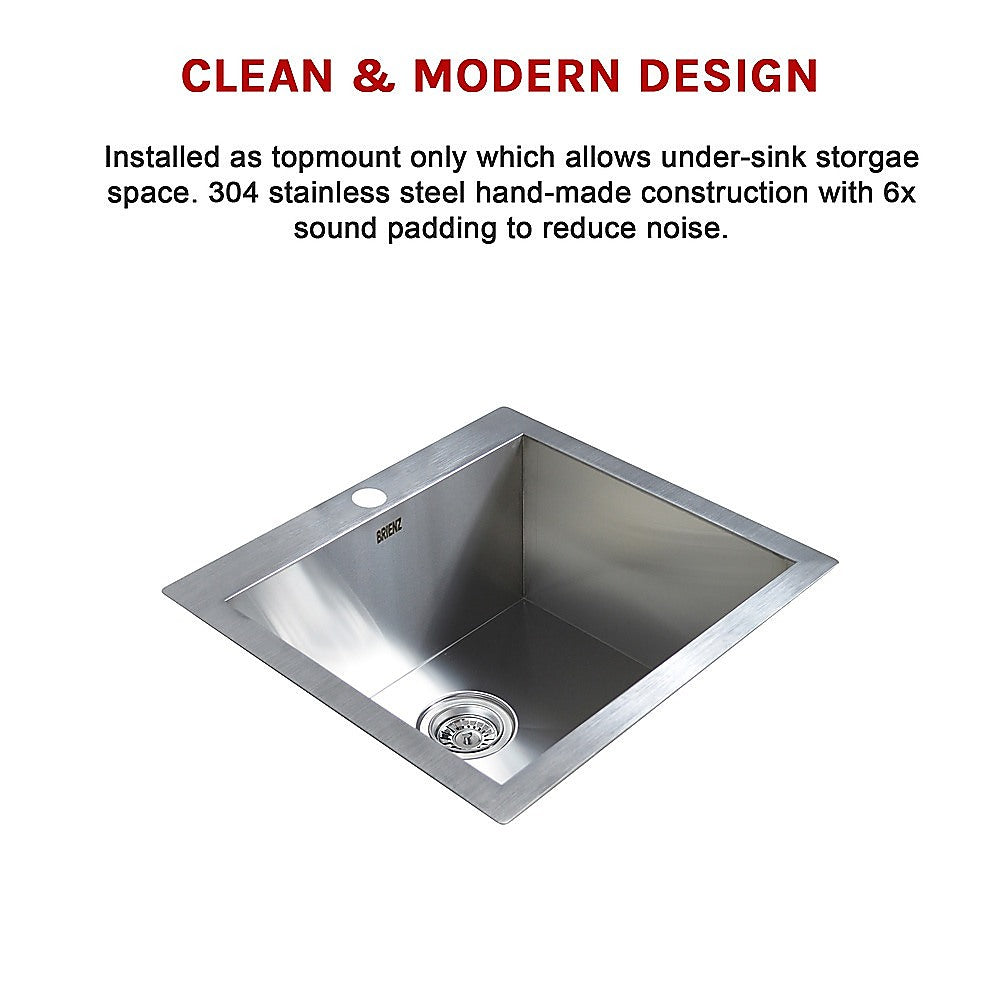 530x505mm Handmade Stainless Steel Topmount Kitchen Laundry