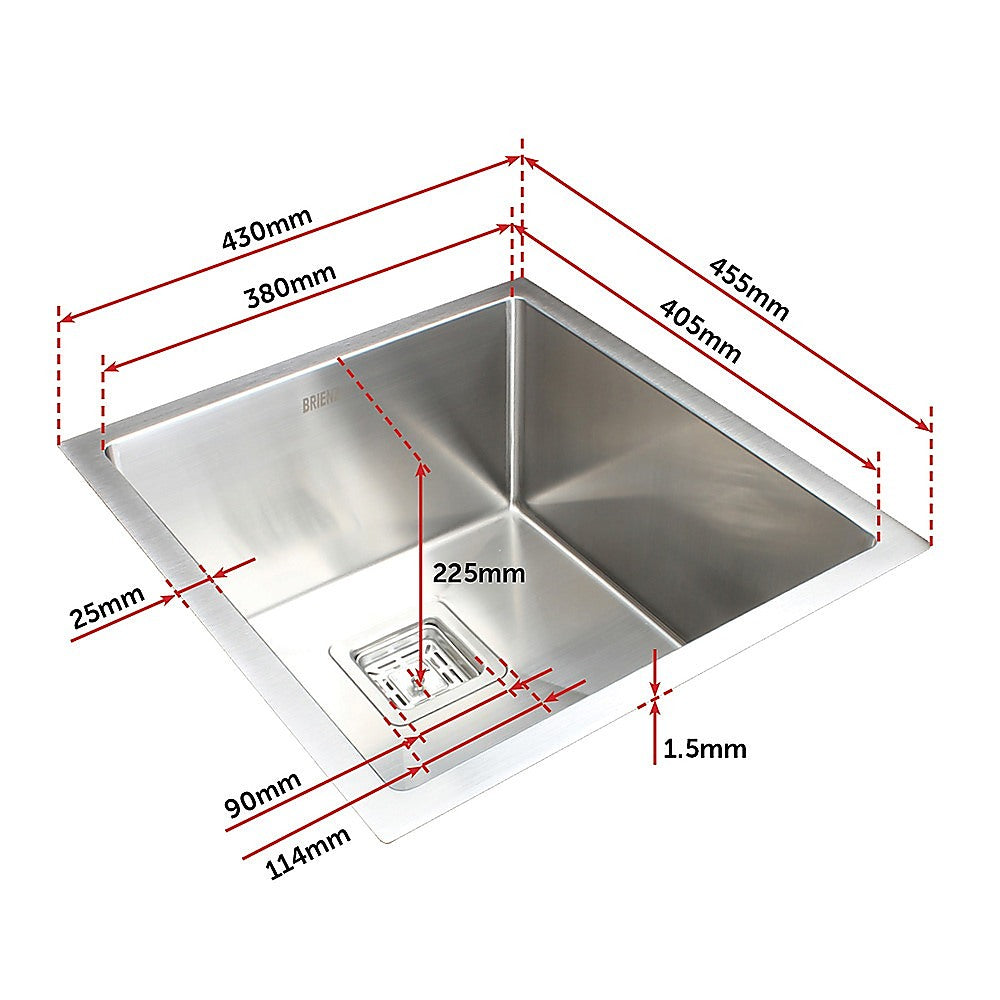 430x455mm Handmade 1.5mm Stainless Steel Undermount / Topmount