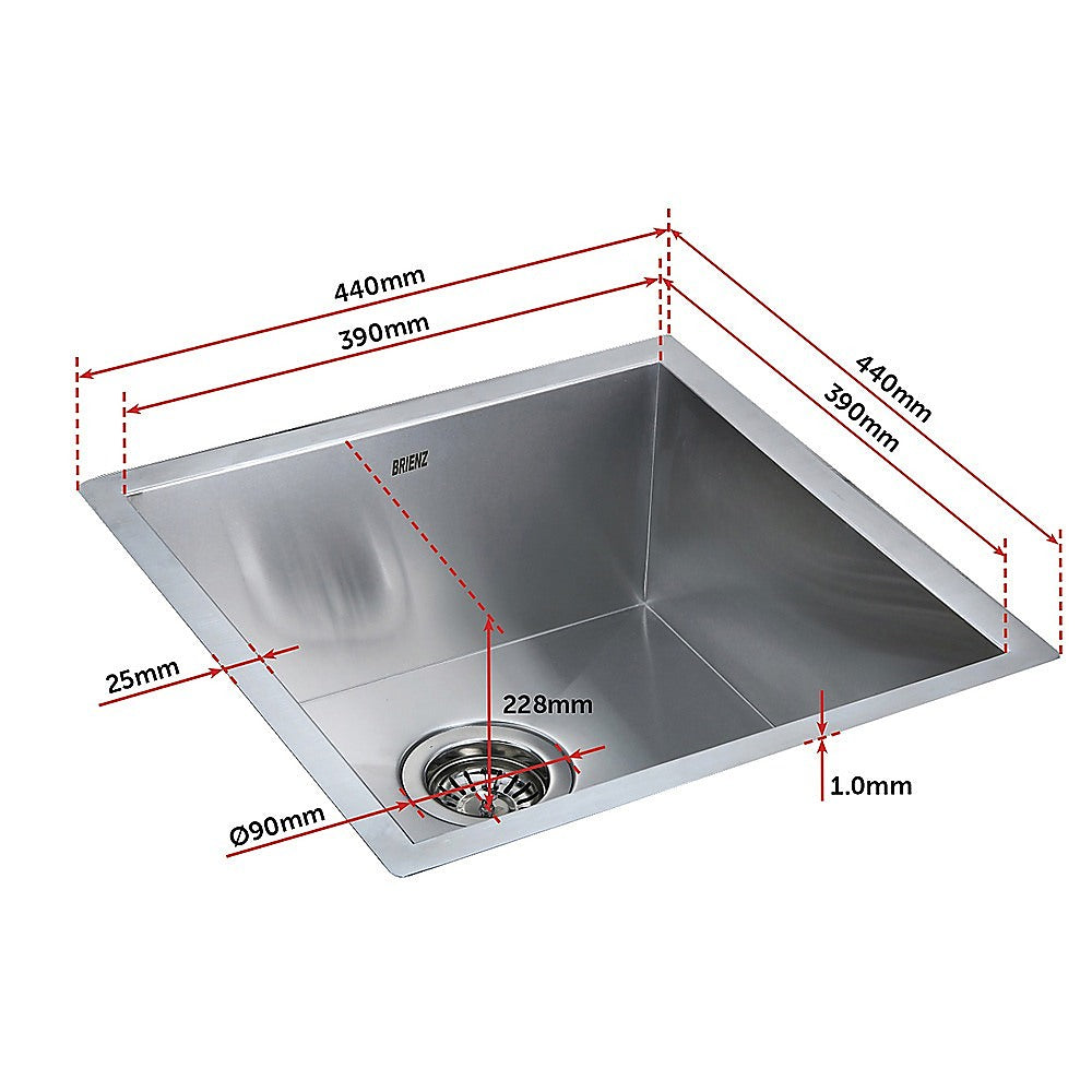 440x440mm Handmade Stainless Steel Undermount / Topmount