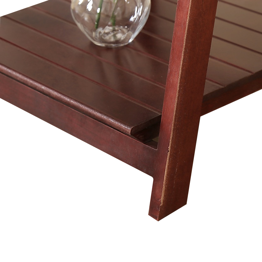 5 Tier Wooden Ladder Shelf Stand Storage Book Shelves Shelving