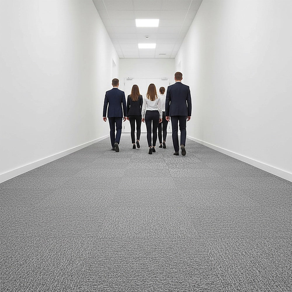 5m2 Box of Premium Carpet Tiles Commercial Domestic Office Heavy Use Flooring Grey