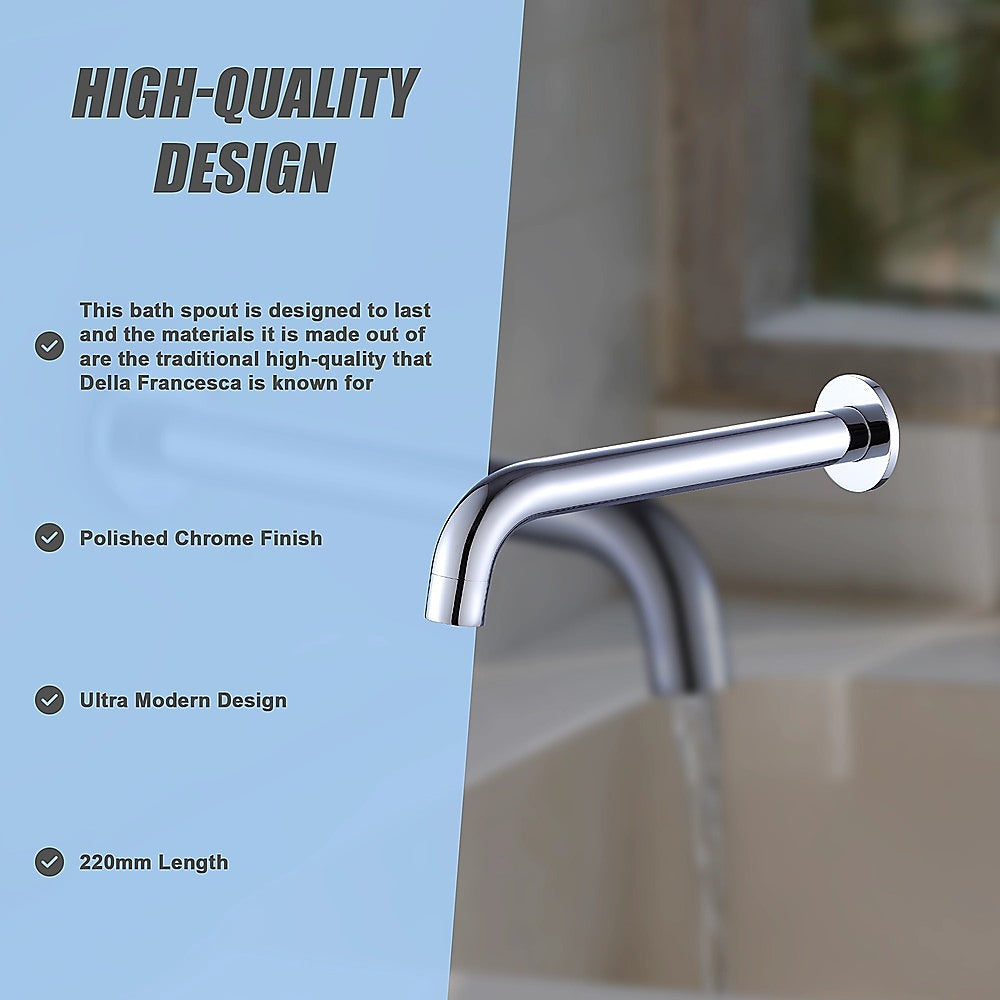 220mm Bath Spout in Polished Chrome Finish