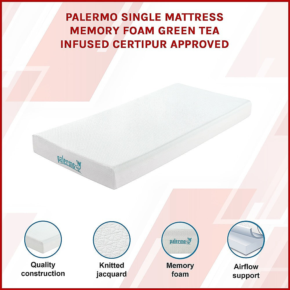 Single Green Tea Memory Foam Mattress