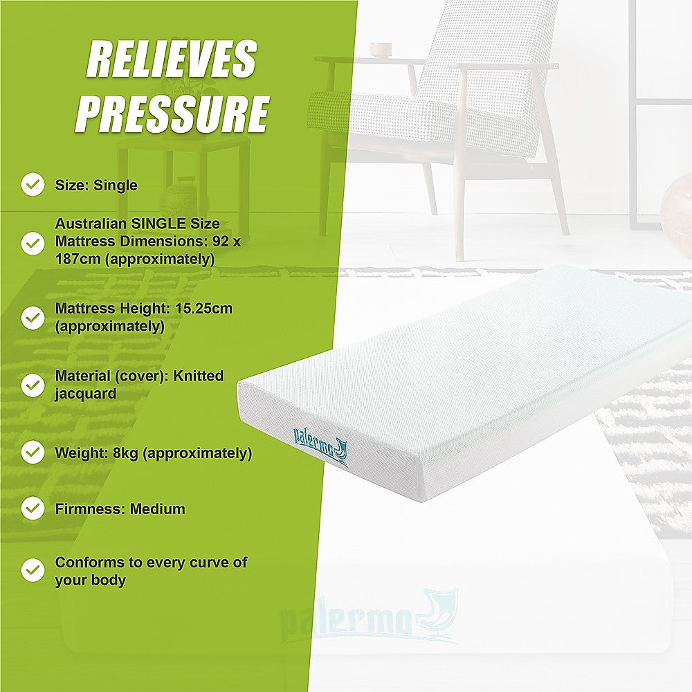 Single Green Tea Memory Foam Mattress