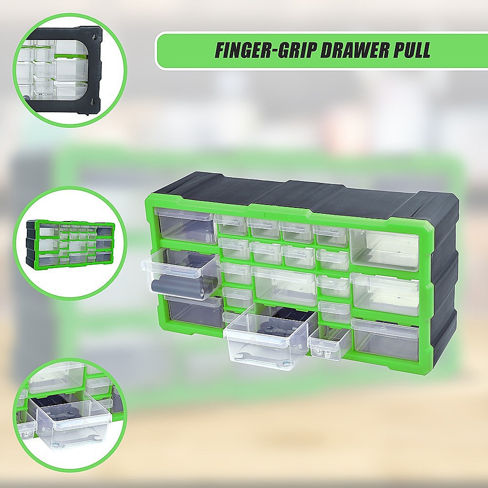 22 Multi Drawer Parts Storage Cabinet Unit Organiser Home Garage Tool Box