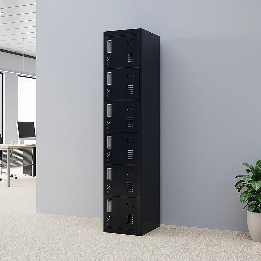 6-Door Locker for Office Gym Shed School Home Storage