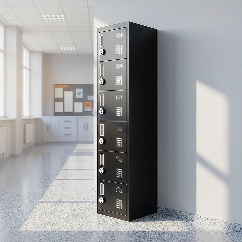 6-Door Locker for Office Gym Shed School Home Storage