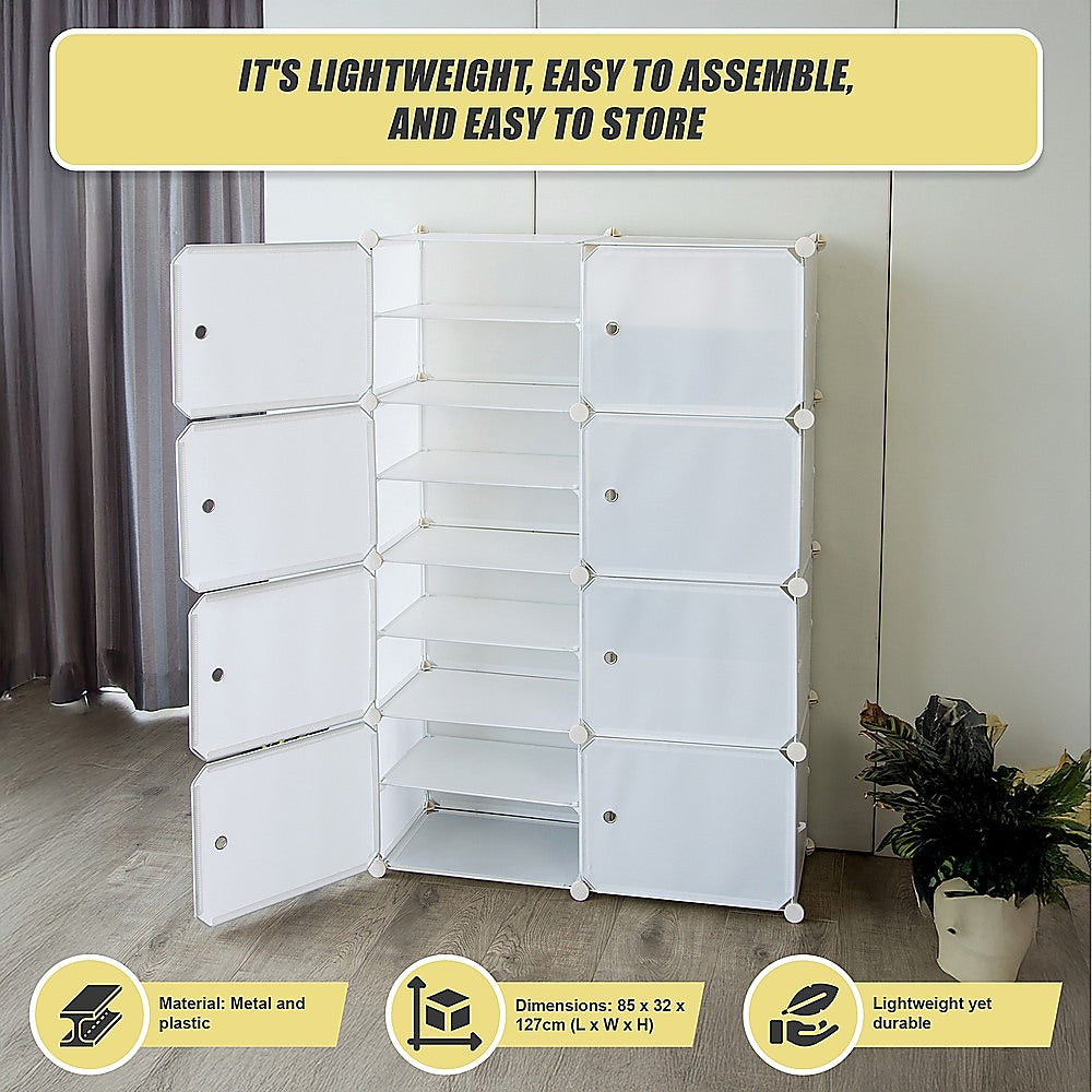 White Cube DIY Shoe Cabinet Rack Storage Portable Stackable