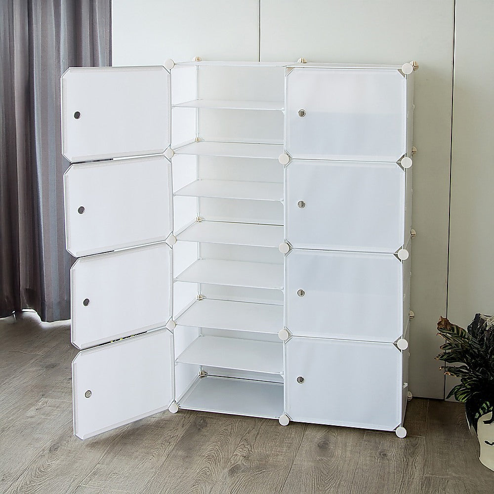 White Cube DIY Shoe Cabinet Rack Storage Portable Stackable