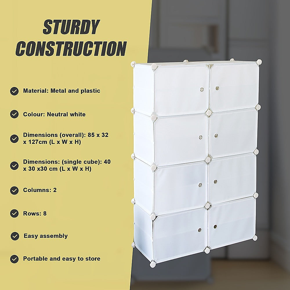 White Cube DIY Shoe Cabinet Rack Storage Portable Stackable