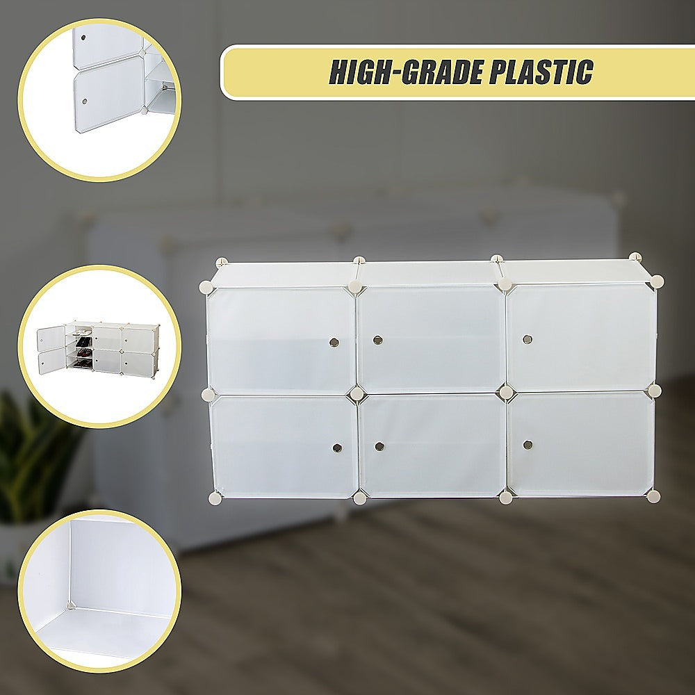 White Cube DIY Shoe Cabinet Rack Storage Portable Stackable