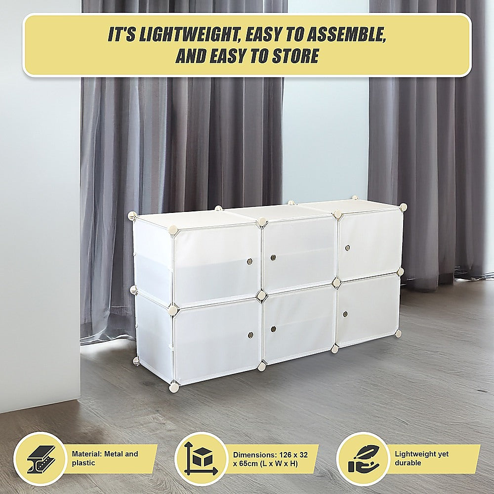 White Cube DIY Shoe Cabinet Rack Storage Portable Stackable