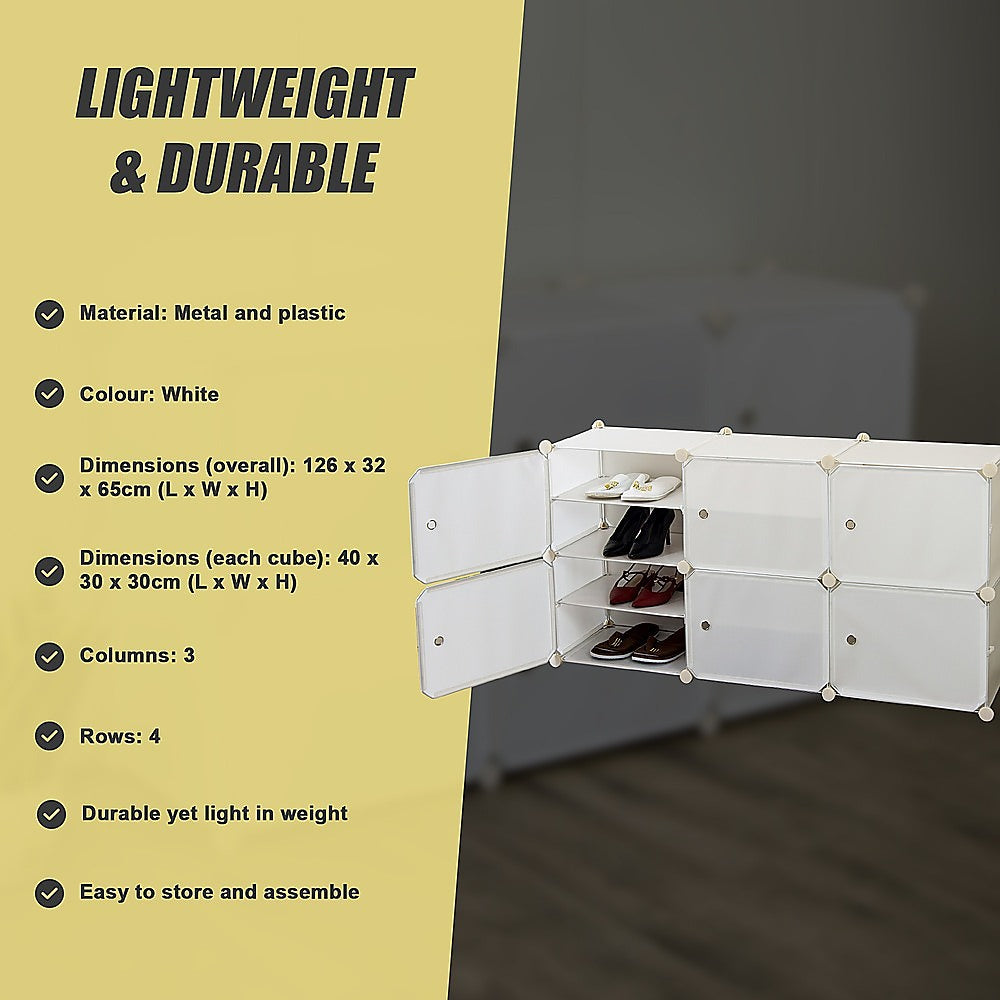 White Cube DIY Shoe Cabinet Rack Storage Portable Stackable