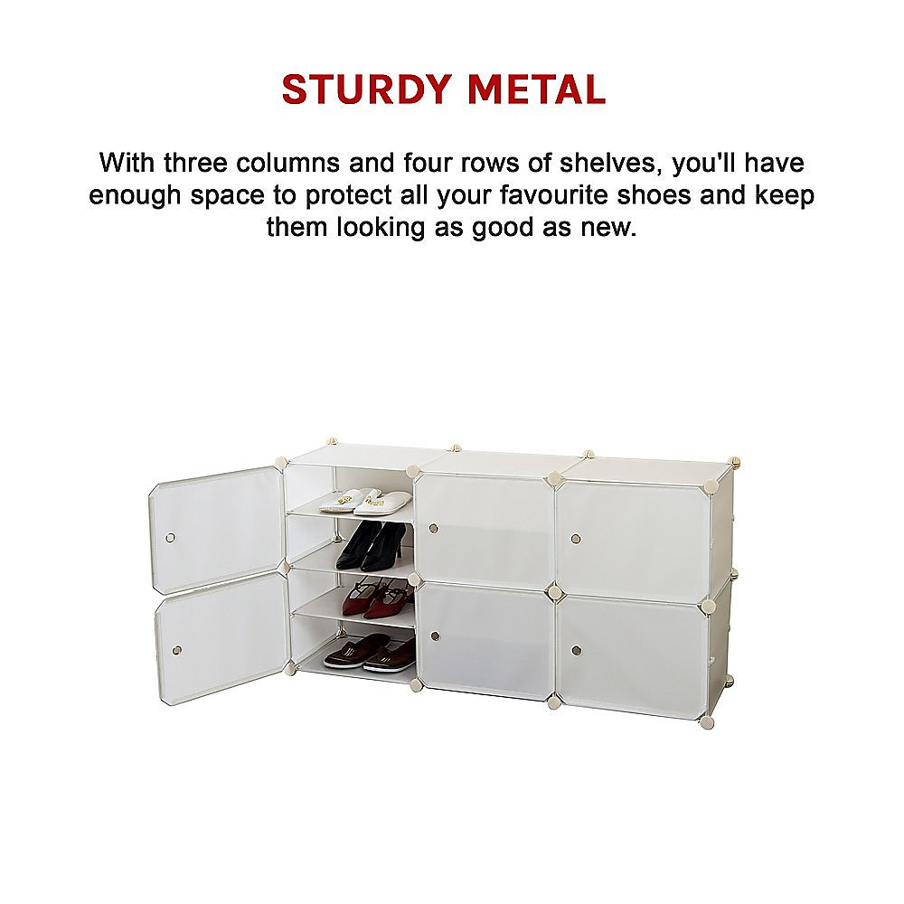 White Cube DIY Shoe Cabinet Rack Storage Portable Stackable