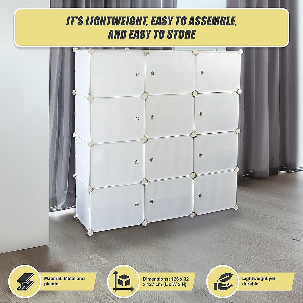 White Cube DIY Shoe Cabinet Rack Storage Portable Stackable