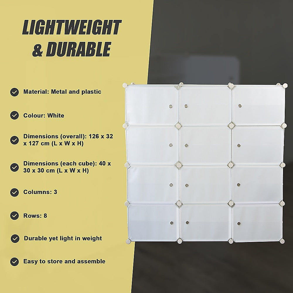 White Cube DIY Shoe Cabinet Rack Storage Portable Stackable