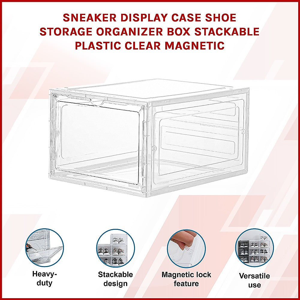 Sneaker Display Case Shoe Storage Organizer Box Stackable, Clear