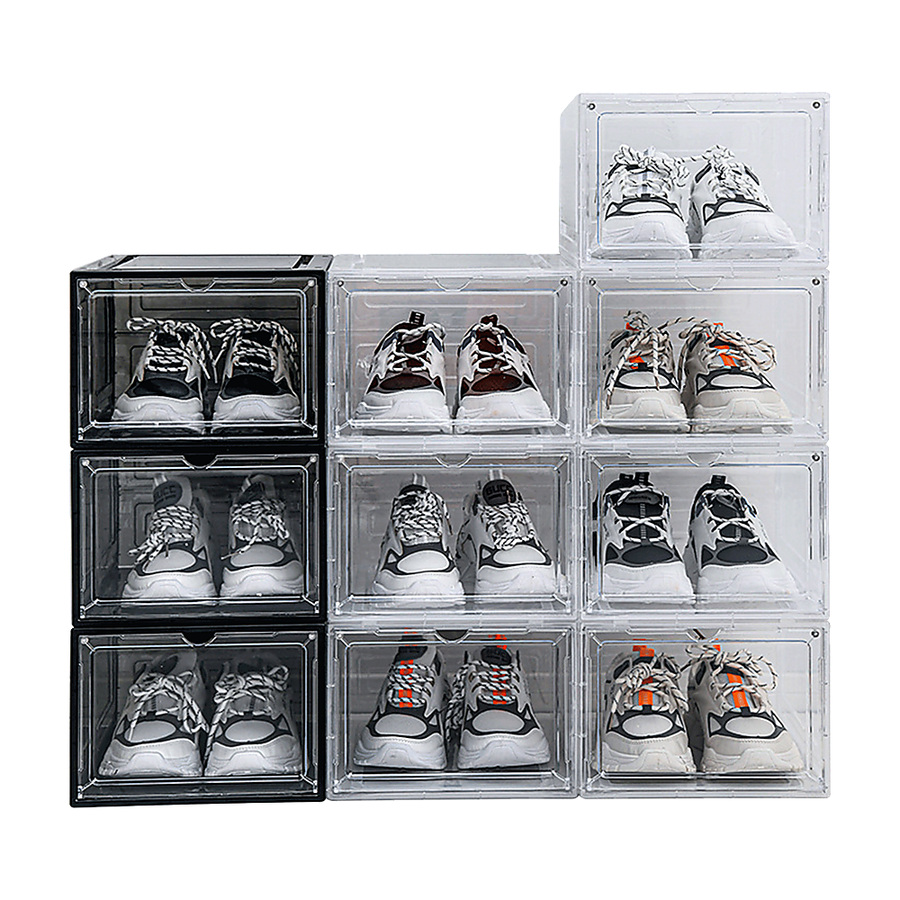 Sneaker Display Case Shoe Storage Organizer Box Stackable, Clear