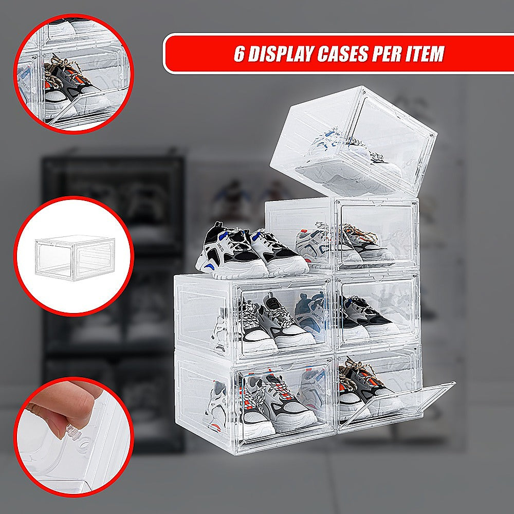 Sneaker Display Case Shoe Storage Organizer Box Stackable, Clear