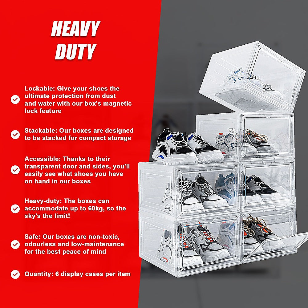 Sneaker Display Case Shoe Storage Organizer Box Stackable, Clear