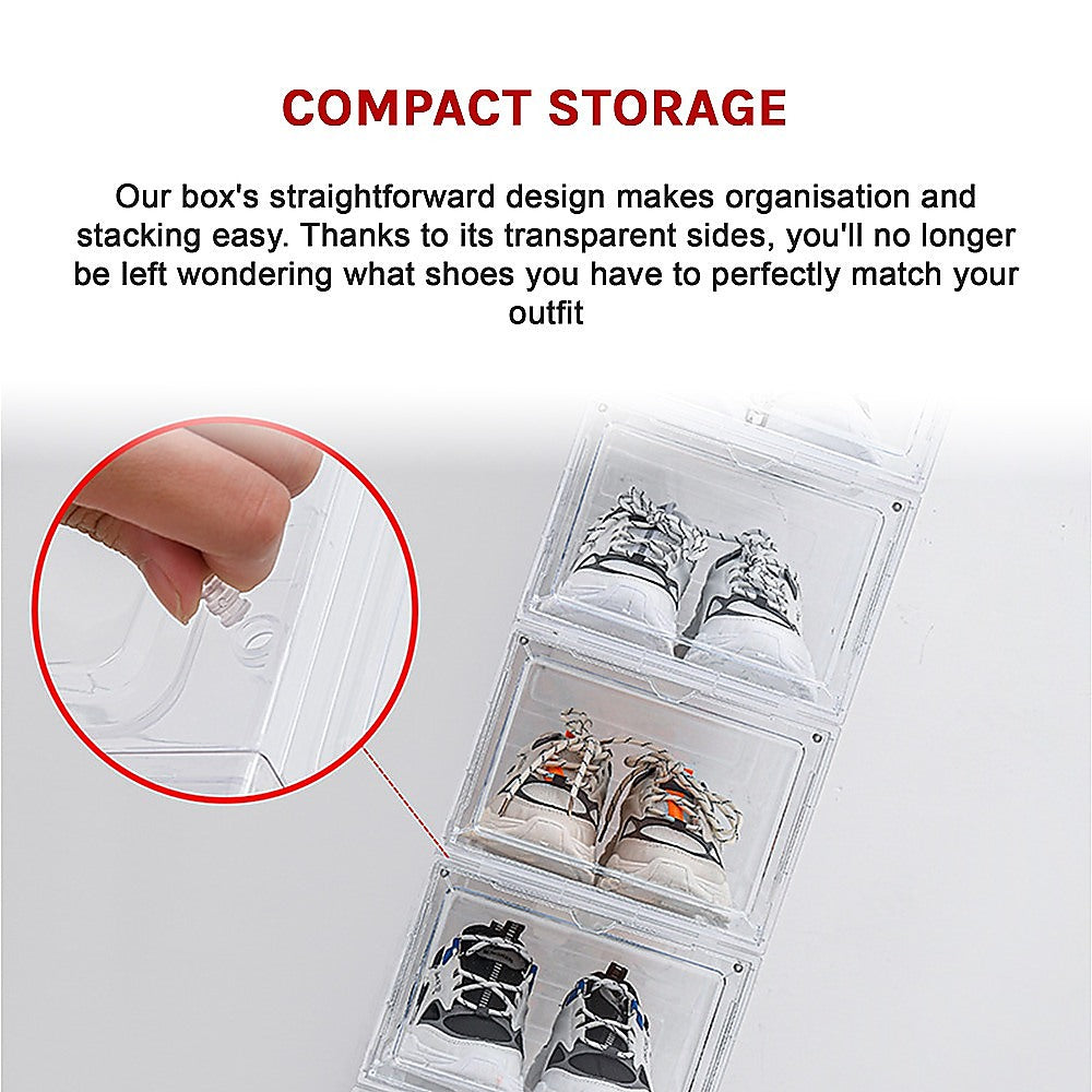 Sneaker Display Case Shoe Storage Organizer Box Stackable, Clear