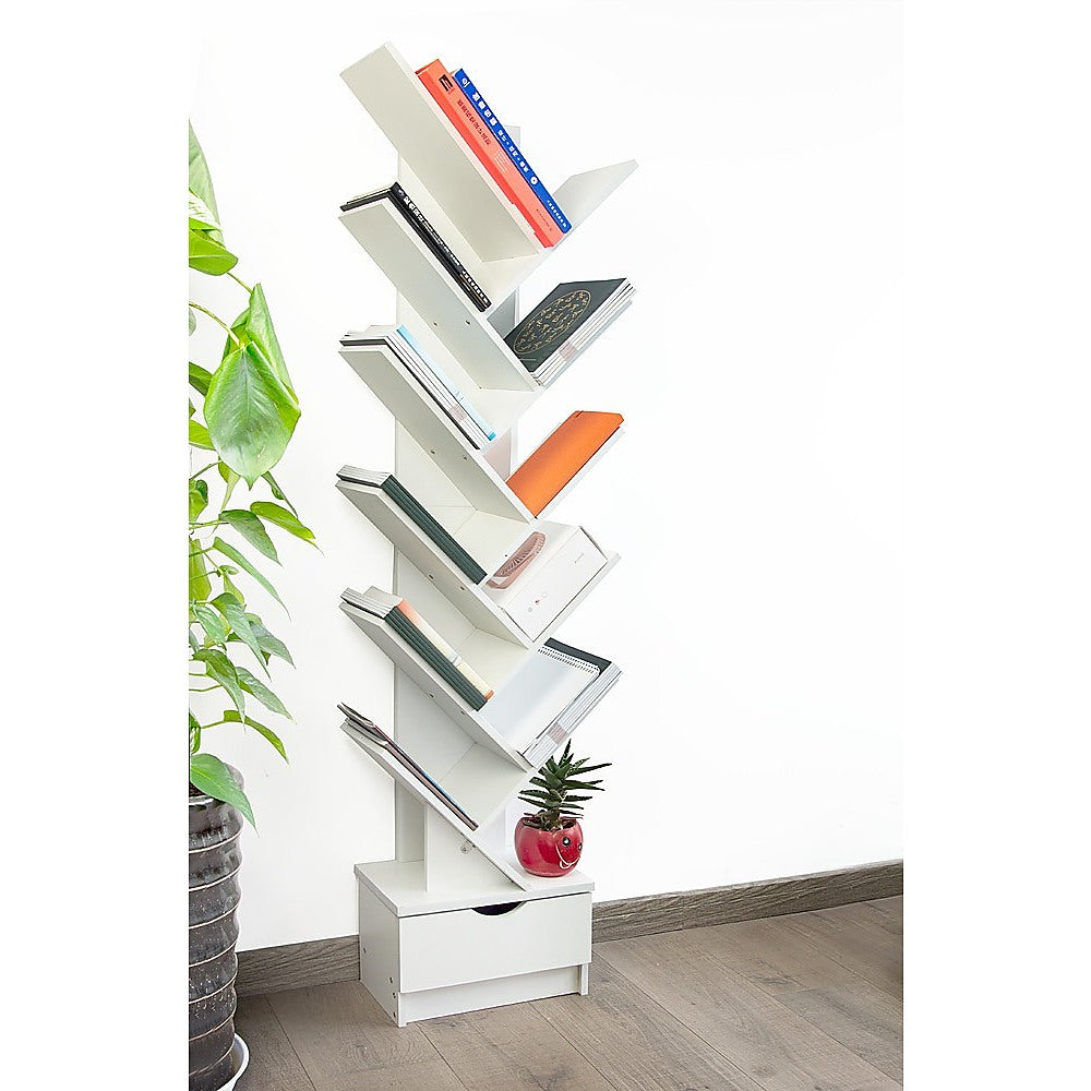 Tree Bookshelf Bookcase Book Organizer 12-Tier Multipurpose
