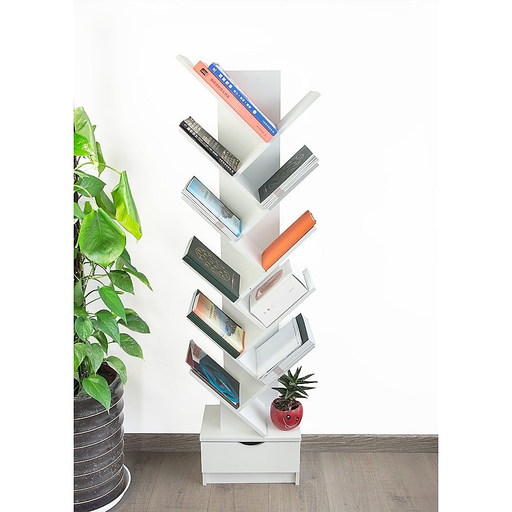 Tree Bookshelf Bookcase Book Organizer 12-Tier Multipurpose