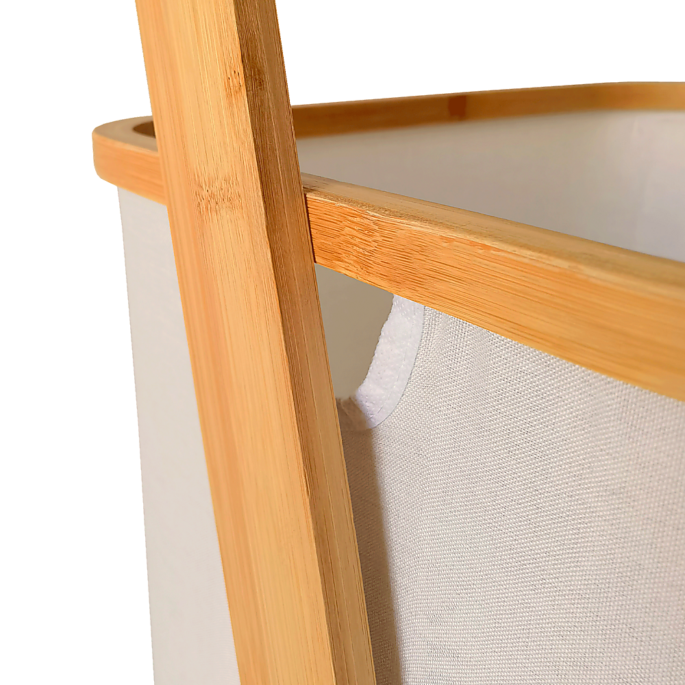 Wall Leaning Ladder Shelf with Laundry Basket Clothes Hamper