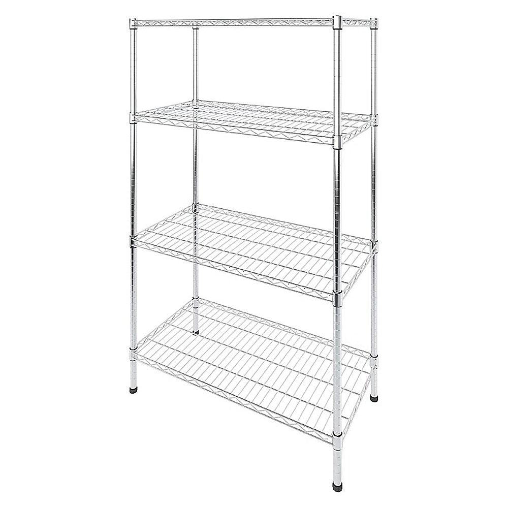 Modular Wire Storage 120x45cm Steel Shelving Chrome With Fixed Legs For Garage Kitchen Or Retail Storage