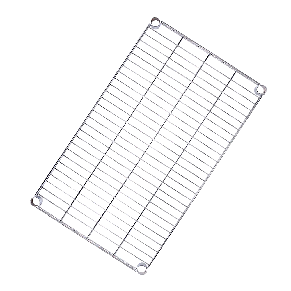 Modular Wire Storage 150x45cm Steel Shelving Chrome With Fixed Legs For Garage Warehouse Or Kitchen Organisation
