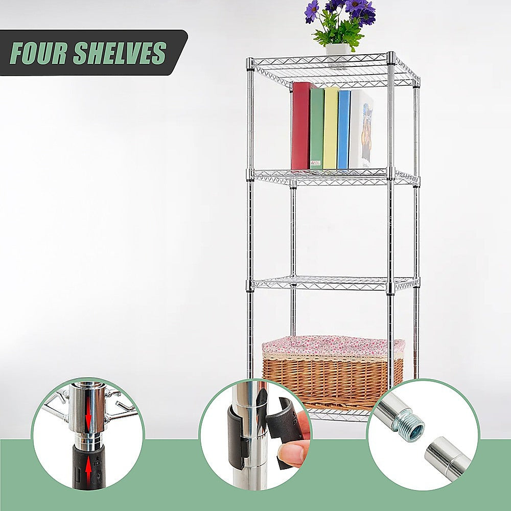 Modular Wire Storage 60x60cm Steel Shelving Chrome