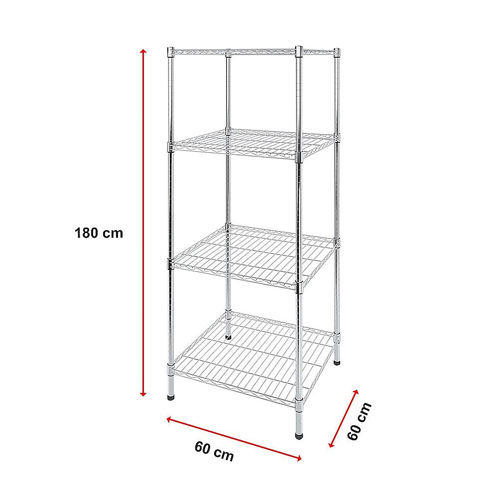Modular Wire Storage 60x60cm Steel Shelving Chrome