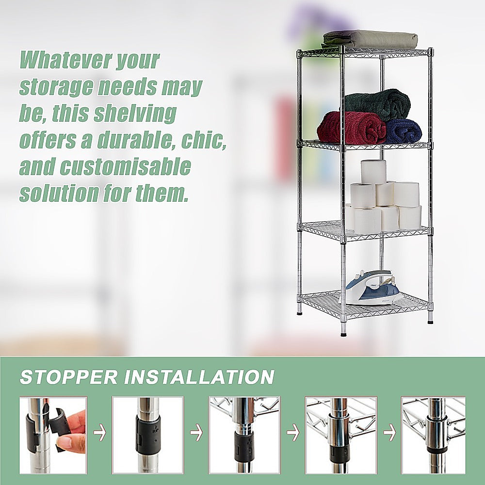 Modular Wire Storage 60x60cm Steel Shelving Chrome