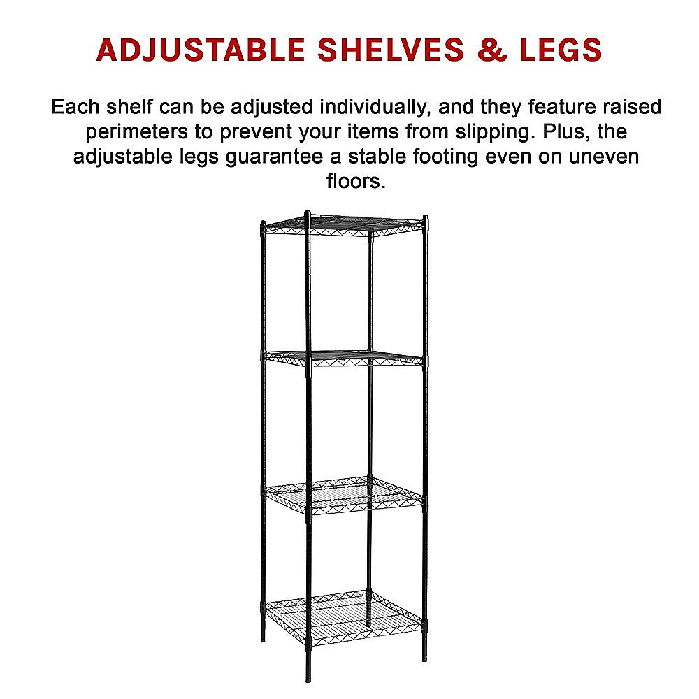 Modular Wire Storage 60x60cm Steel Shelving Black With Fixed