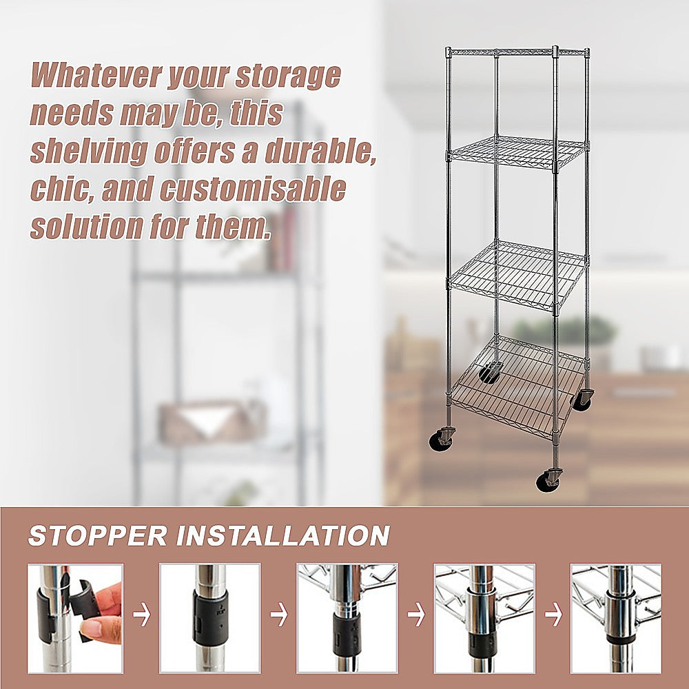 Modular Wire Storage 60x60cm Steel Shelving Chrome