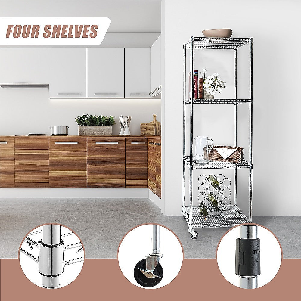 Modular Wire Storage 60x60cm Steel Shelving Chrome