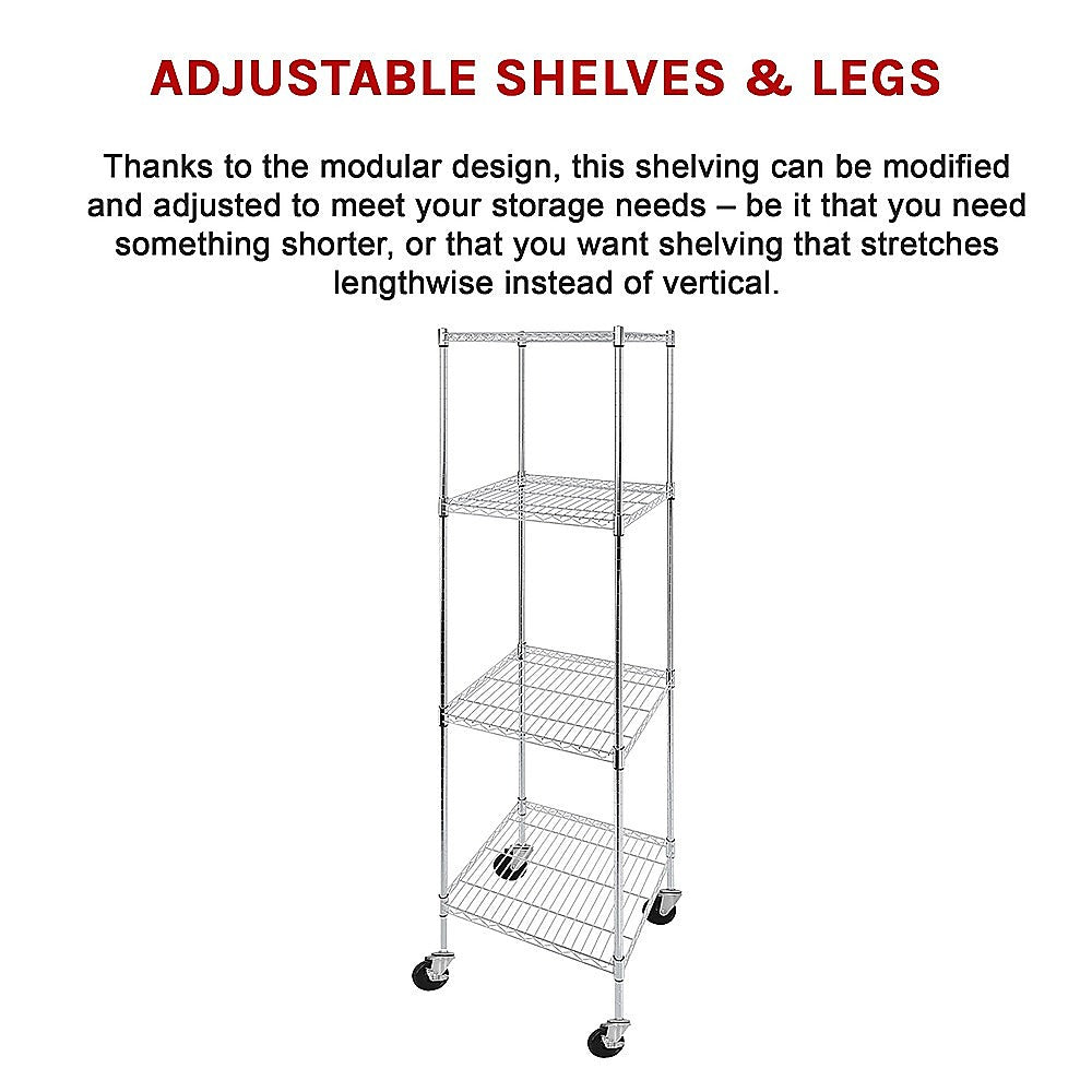 Modular Wire Storage 60x60cm Steel Shelving Chrome