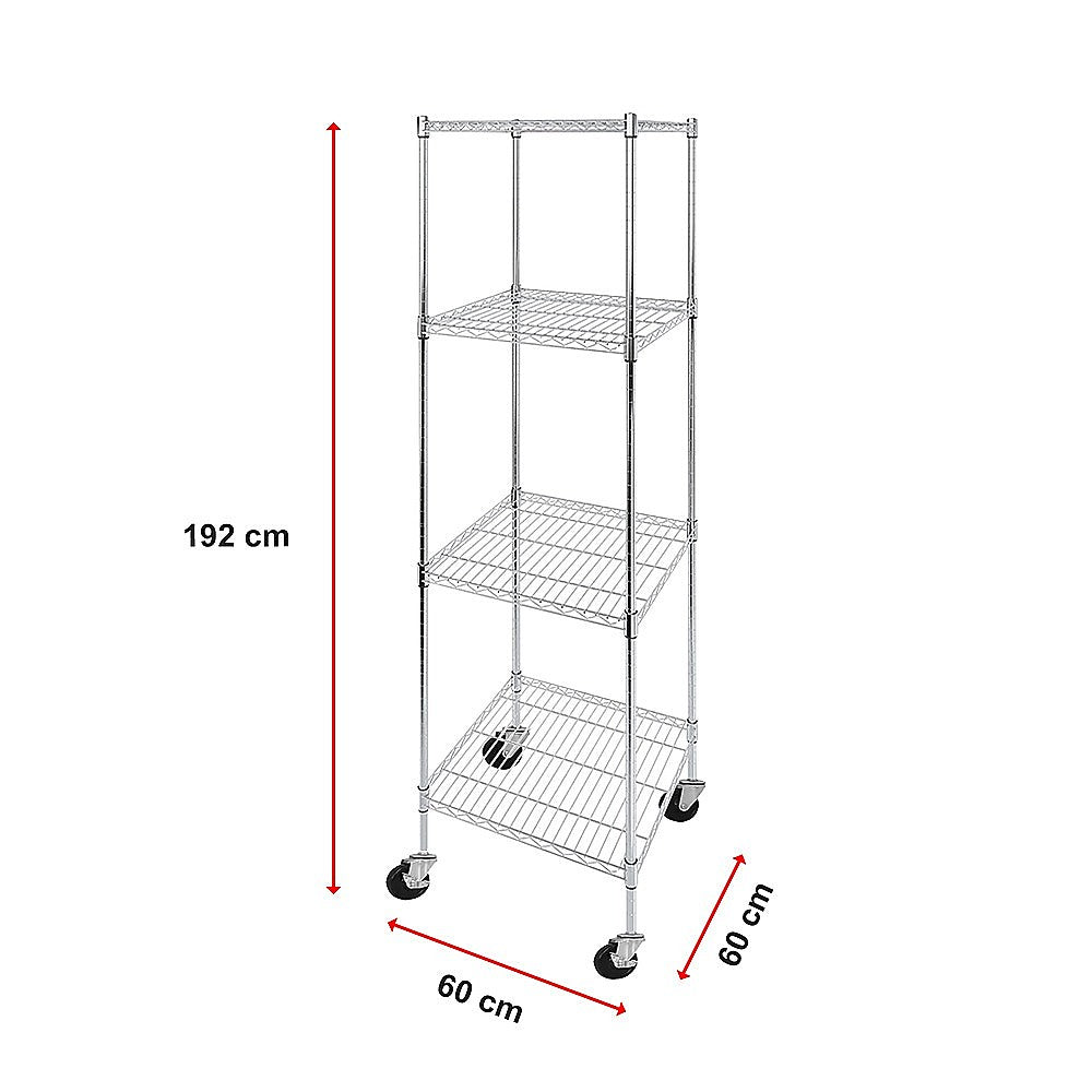 Modular Wire Storage 60x60cm Steel Shelving Chrome