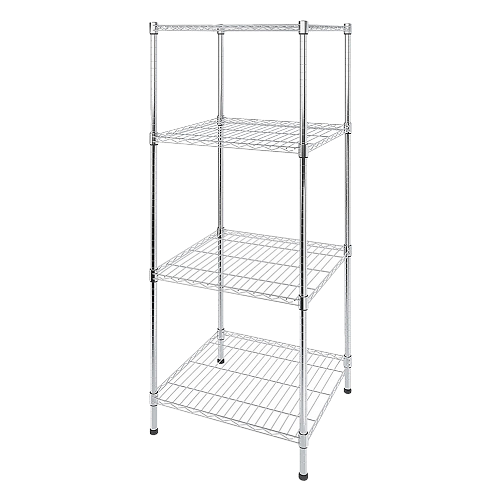 Modular Wire Storage 45x45cm Steel Shelving Chrome With Fixed Legs For Garage Warehouse Or Kitchen Organisation