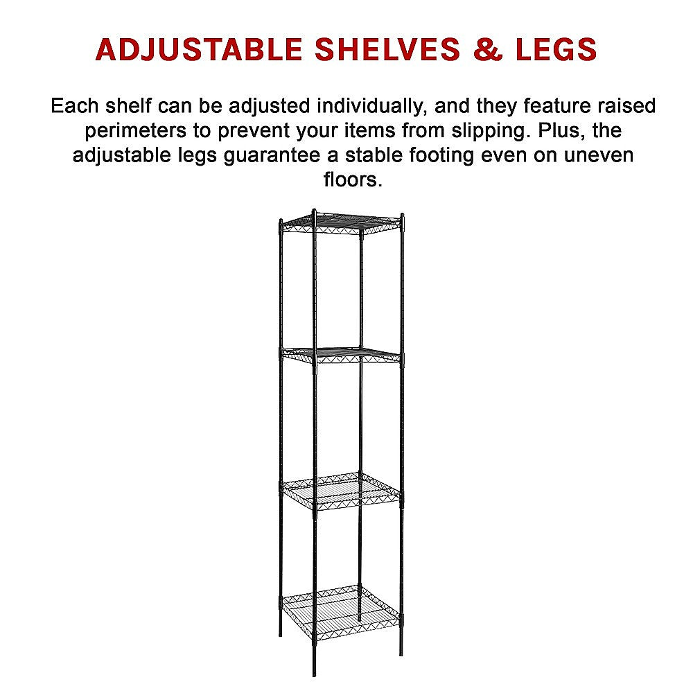 Modular Wire Storage 45x45cm Steel Shelving Black With Fixed