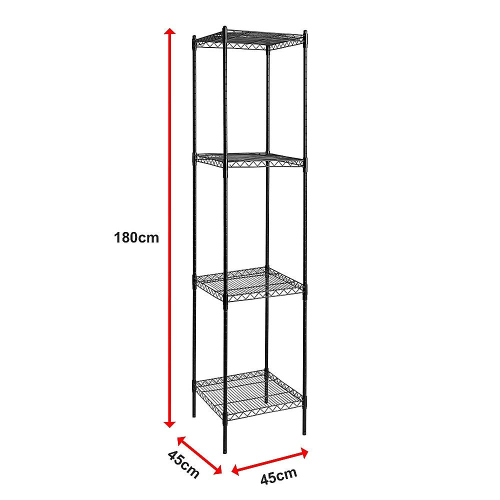 Modular Wire Storage 45x45cm Steel Shelving Black With Fixed