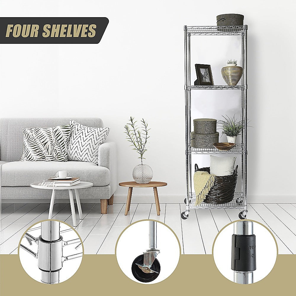 Modular Wire Storage 45x45cm Steel Shelving Chrome