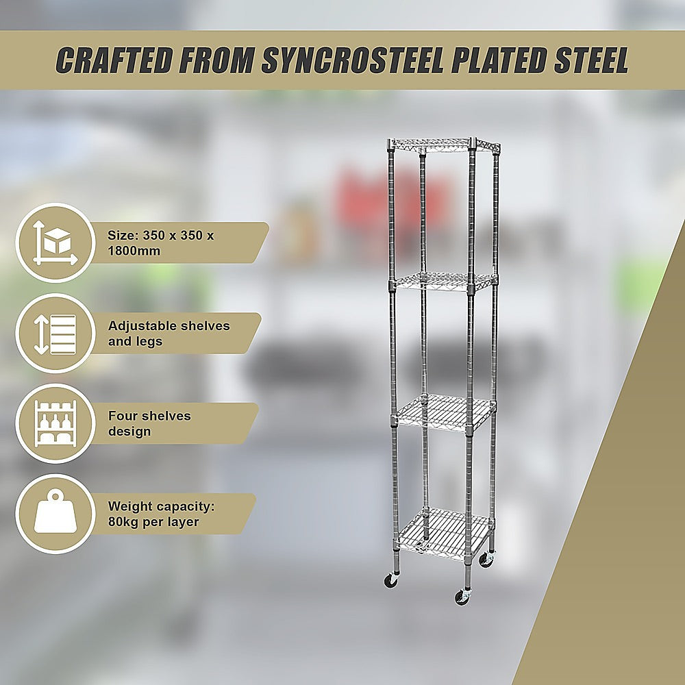Modular Wire Storage 45x45cm Steel Shelving Chrome