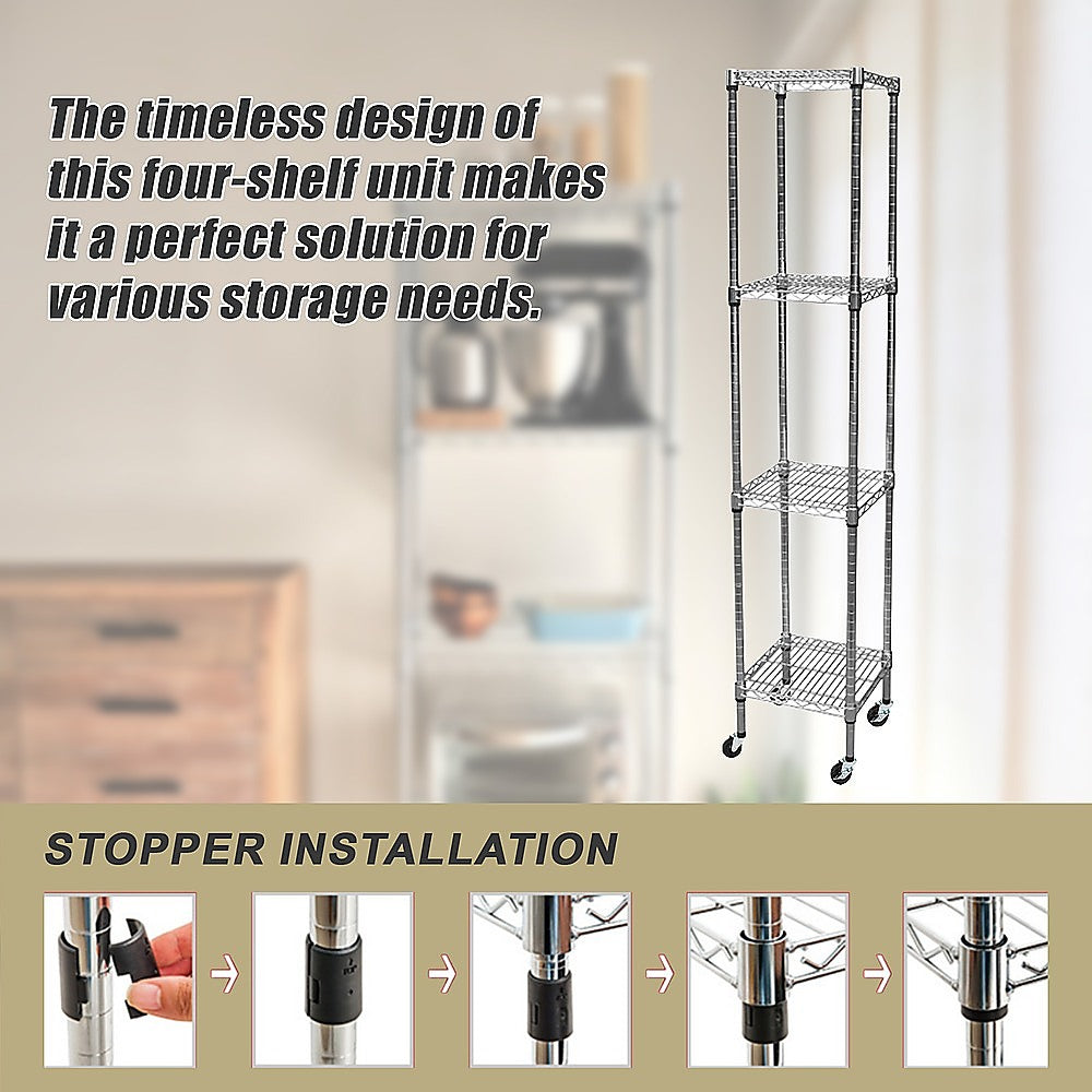 Modular Wire Storage 45x45cm Steel Shelving Chrome