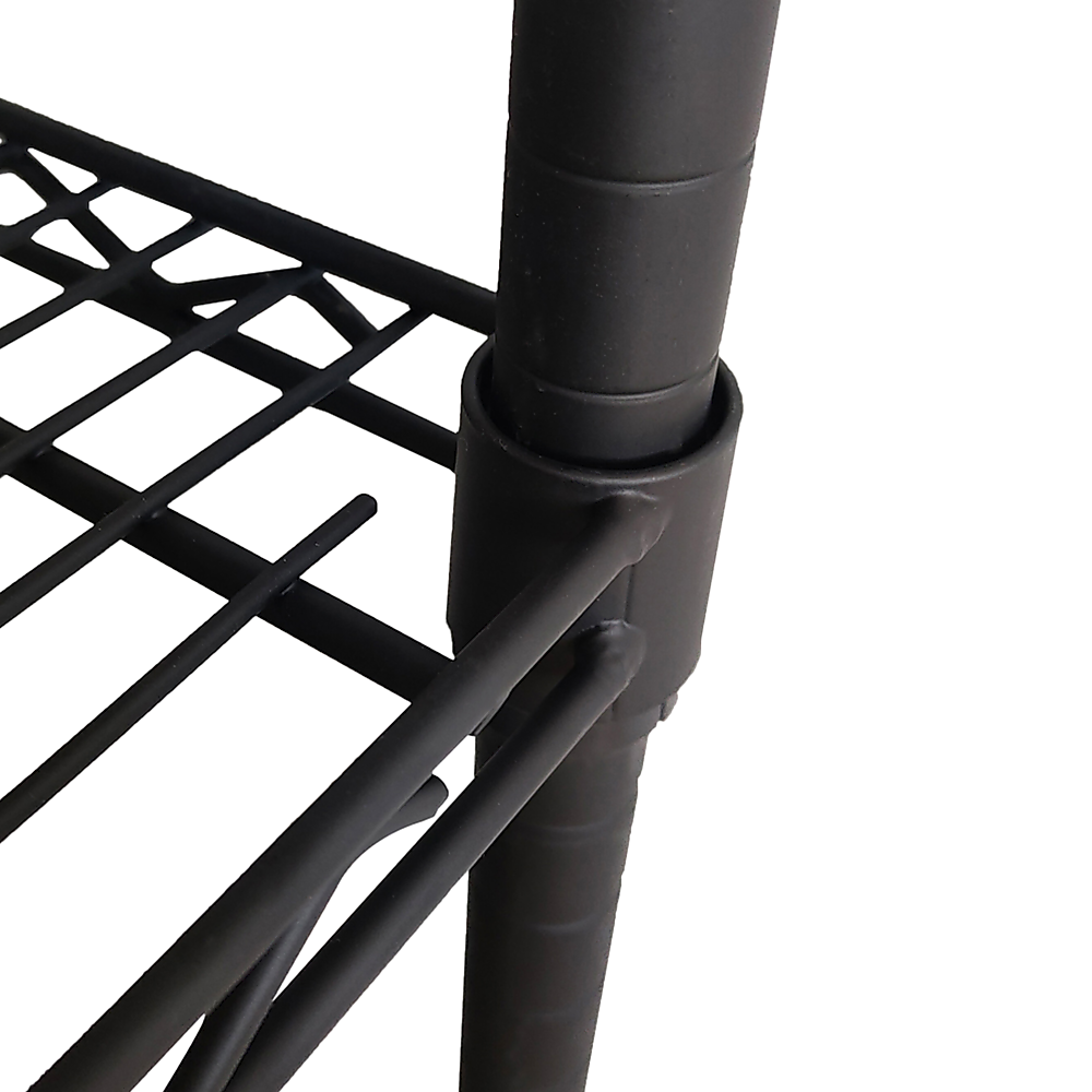 Modular Wire Storage 120x60cm Steel Shelving Black With Fixed Legs For Garage Warehouse Or Kitchen Organisation