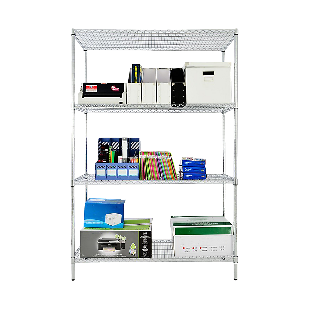 Modular Wire Storage 90x45cm Steel Shelving Chrome With Fixed Legs For Garage Warehouse Or Kitchen Organisation