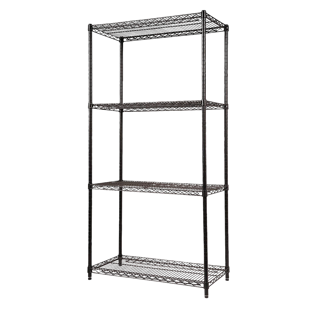 Modular Wire Storage 90x45cm Steel Shelving Black With Fixed Legs For Garage Warehouse Or Kitchen Organisation