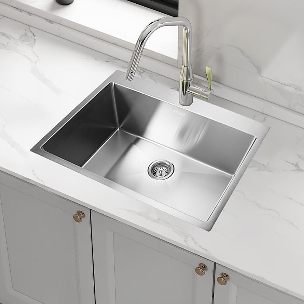 700x500mm Handmade Stainless Steel Undermount / Topmount Kitchen Laundry Sink with Waste