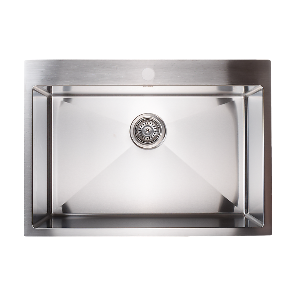 700x500mm Handmade Stainless Steel Undermount / Topmount Kitchen Laundry Sink with Waste