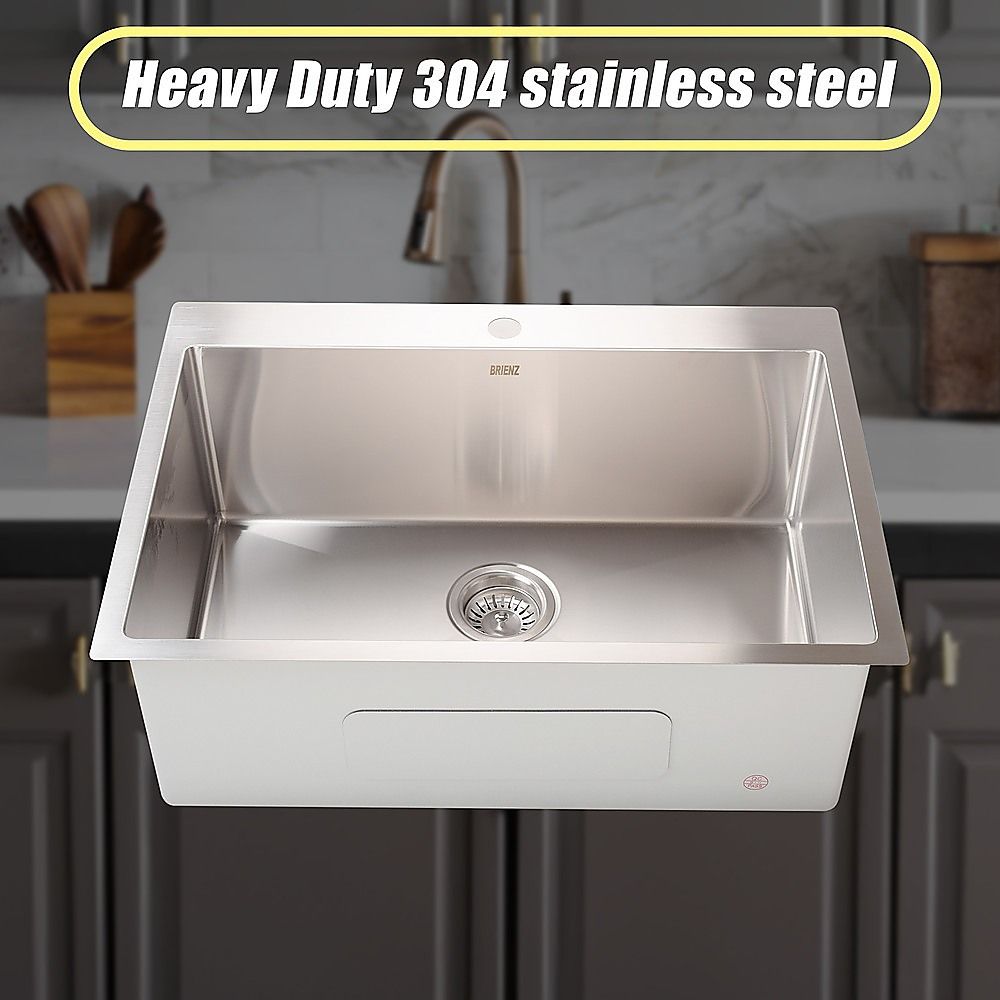 700x500mm Handmade Stainless Steel Undermount / Topmount Kitchen Laundry Sink with Waste